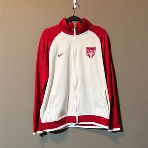 Nike Red & White USA Soccer USMNT Embroidered Jacket Size XL